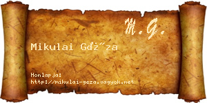 Mikulai Géza névjegykártya